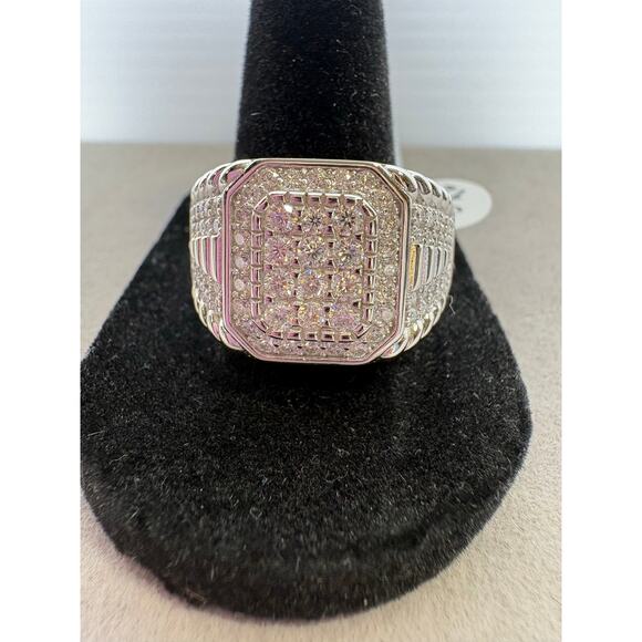 None and/or Unknown Other - Stunning Men's Size 12 Moissanite in Sterling Silver Ring